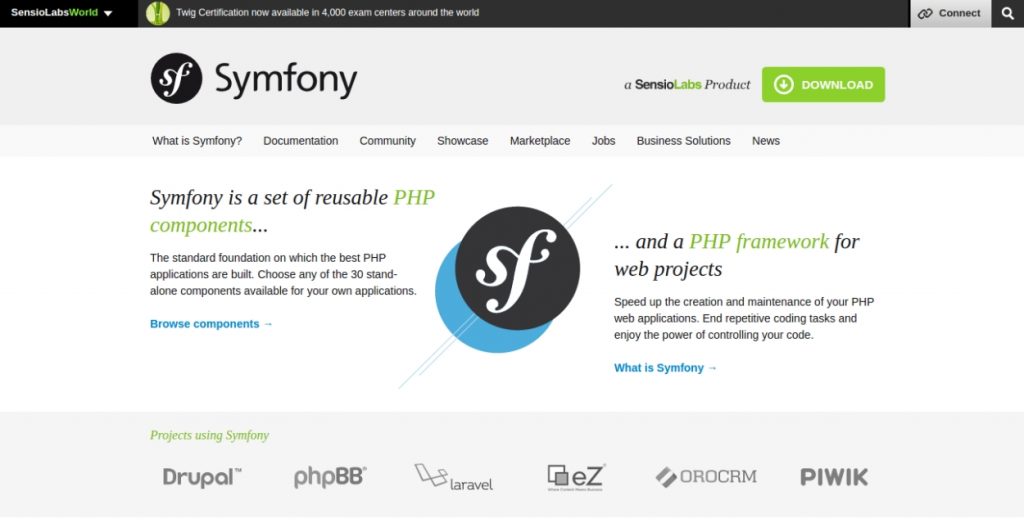 Symfony Web Development Framework
