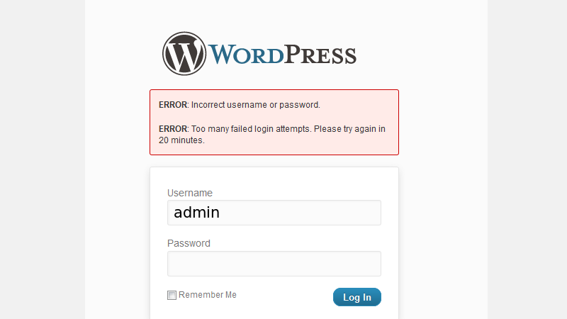 WordPress Limited Login Attempts