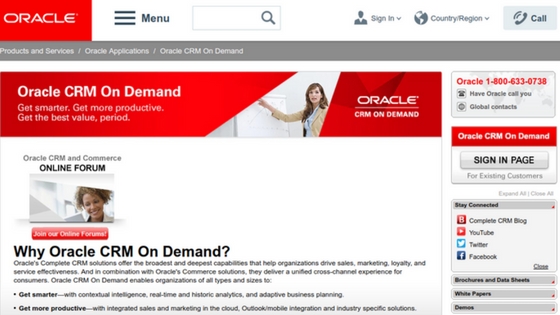 Oracle CRM on demand Stellen